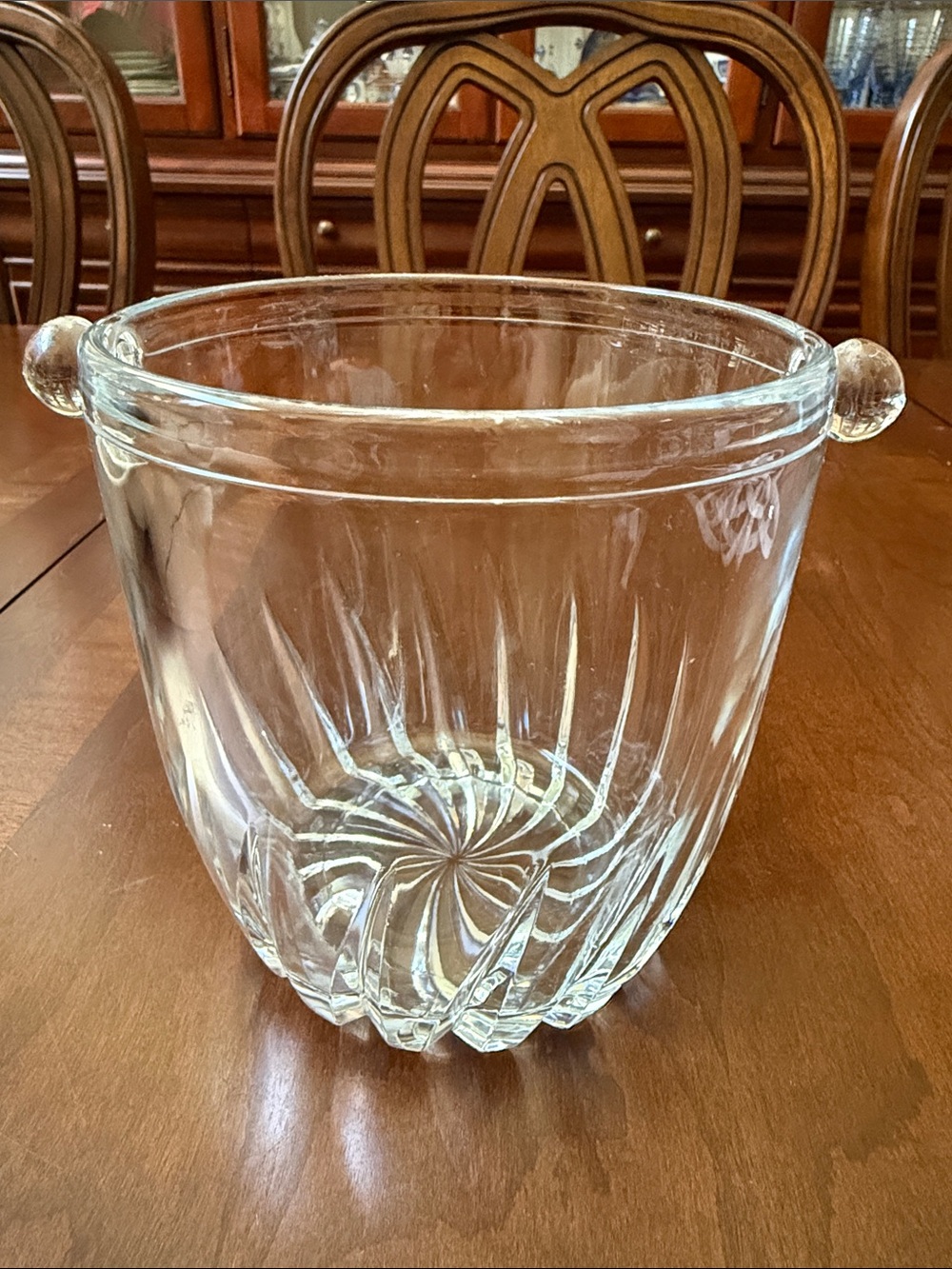 Arte Murano bomboniera Italiana Crystal Ice Bucket Star cut geometric pattern